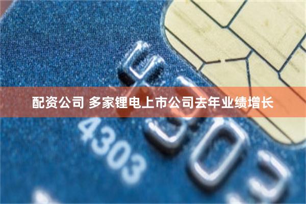 配资公司 多家锂电上市公司去年业绩增长