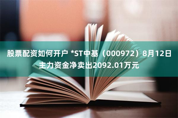 股票配资如何开户 *ST中基（000972）8月12日主力资金净卖出2092.01万元