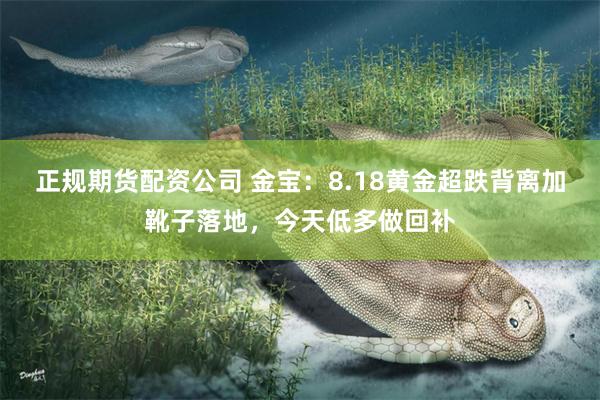 正规期货配资公司 金宝：8.18黄金超跌背离加靴子落地，今天低多做回补