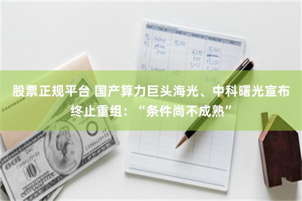 股票正规平台 国产算力巨头海光、中科曙光宣布终止重组：“条件尚不成熟”