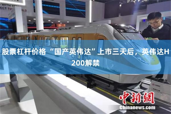 股票杠杆价格 “国产英伟达”上市三天后，英伟达H200解禁