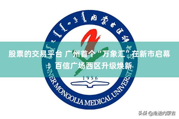 股票的交易平台 广州首个“万象汇”在新市启幕！百信广场西区升级焕新