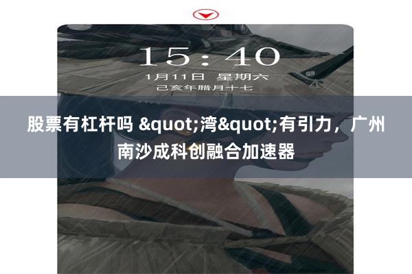 股票有杠杆吗 "湾"有引力，广州南沙成科创融合加速器