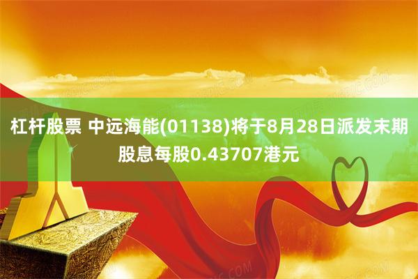 杠杆股票 中远海能(01138)将于8月28日派发末期股息每股0.43707港元