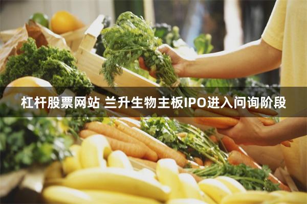 杠杆股票网站 兰升生物主板IPO进入问询阶段