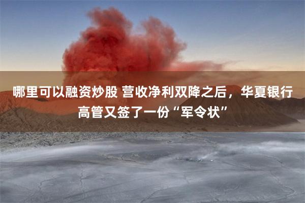哪里可以融资炒股 营收净利双降之后，华夏银行高管又签了一份“军令状”