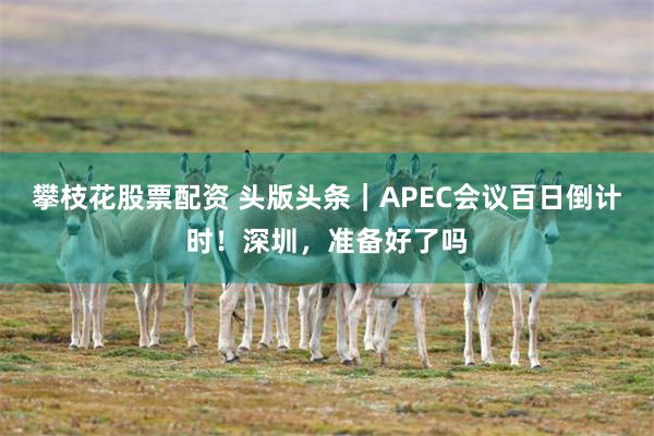 攀枝花股票配资 头版头条|APEC会议百日倒计时!深圳,准备好了吗