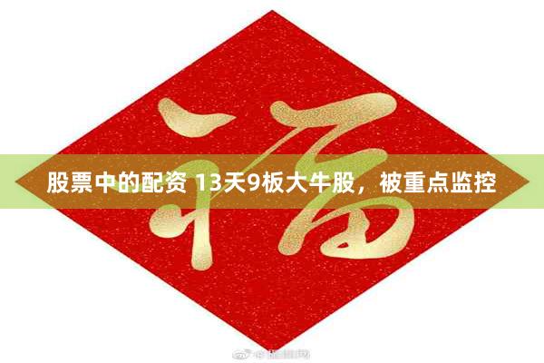 股票中的配资 13天9板大牛股，被重点监控