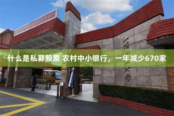 什么是私募股票 农村中小银行，一年减少670家