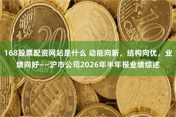 168股票配资网站是什么 动能向新，结构向优，业绩向好——沪市公司2026年半年报业绩综述