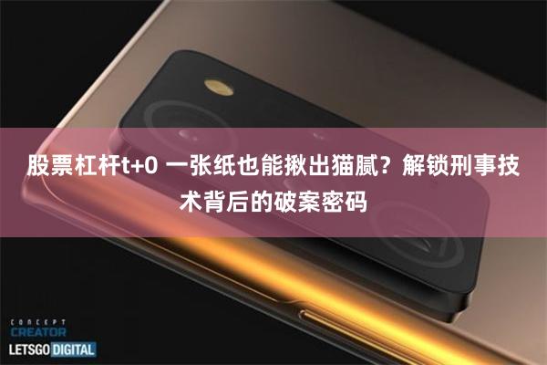 股票杠杆t+0 一张纸也能揪出猫腻?解锁刑事技术背后的破案密码