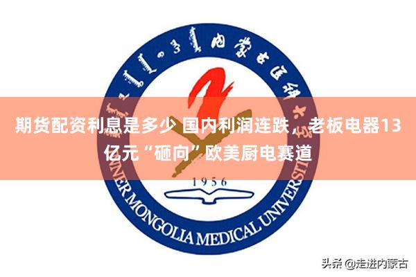 期货配资利息是多少 国内利润连跌，老板电器13亿元“砸向”欧美厨电赛道