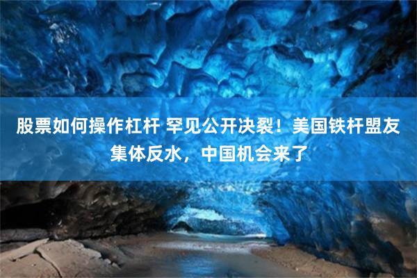 股票如何操作杠杆 罕见公开决裂！美国铁杆盟友集体反水，中国机会来了